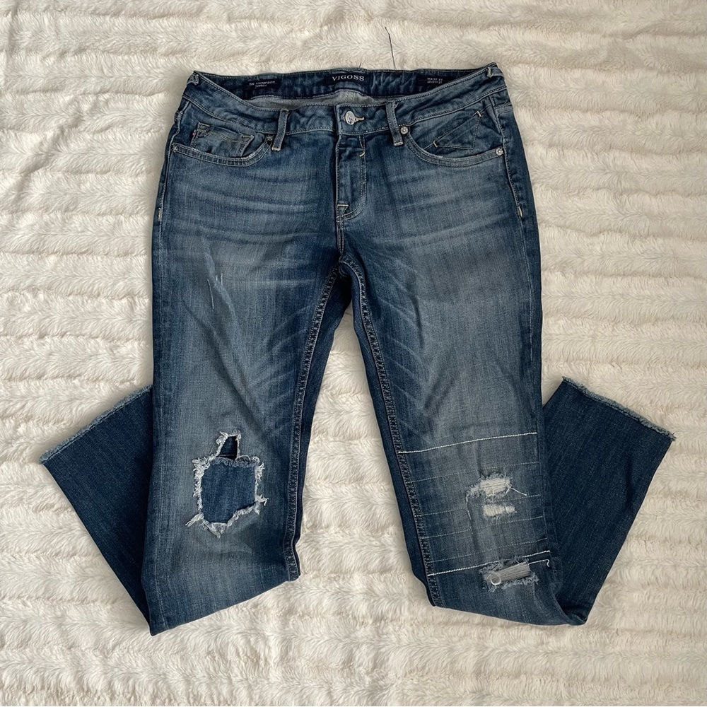 Vigoss Distress Raw Hem Thompson Tomboy Jeans Size 27
